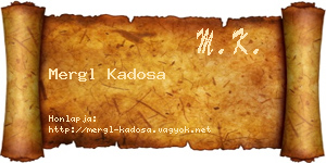 Mergl Kadosa névjegykártya